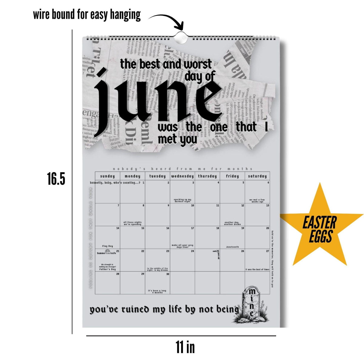 2026 Lyrical Wall Calendar — Fan-Made Eras Edition — photo 3