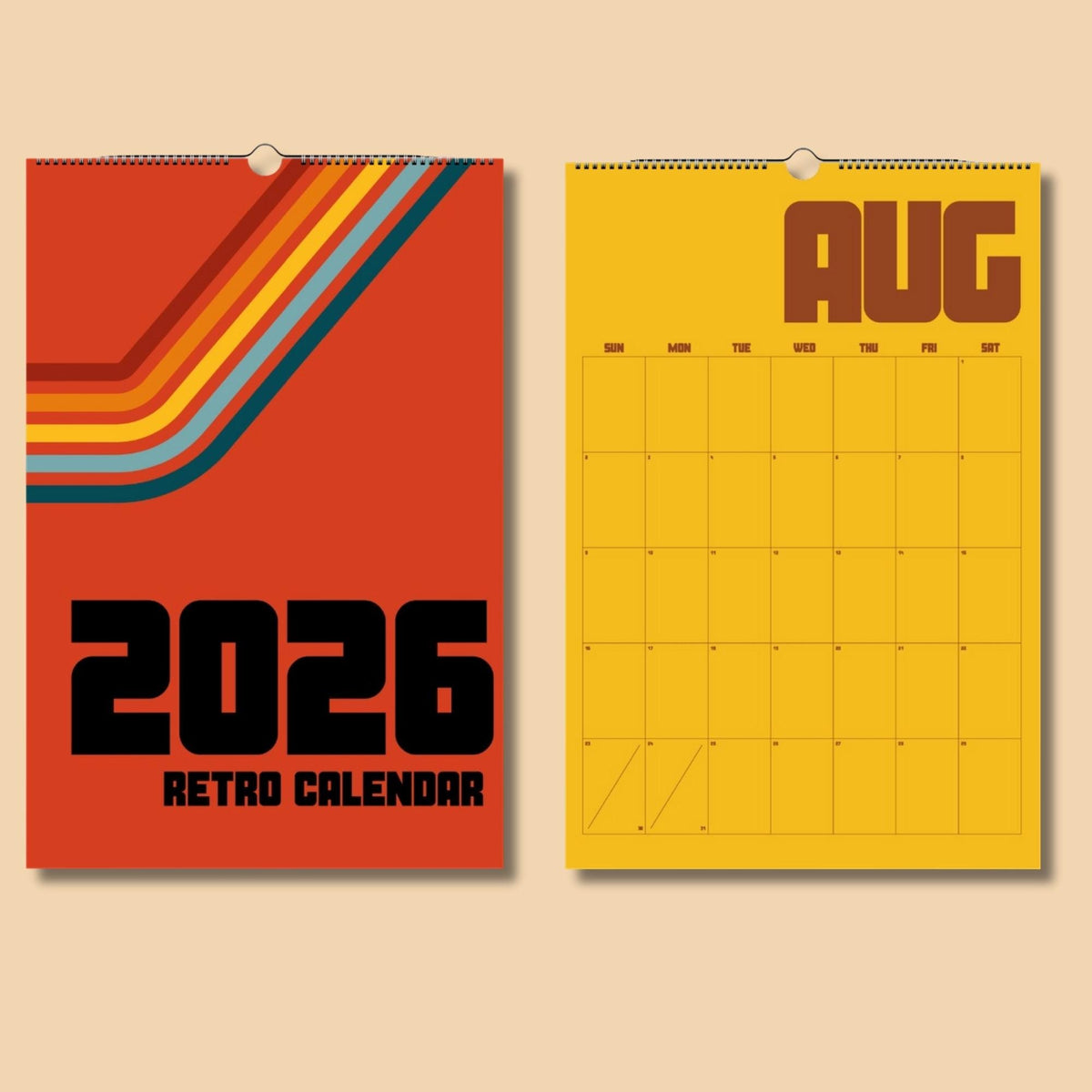 2026 Retro Wall Calendar — Modern Vintage — photo 4
