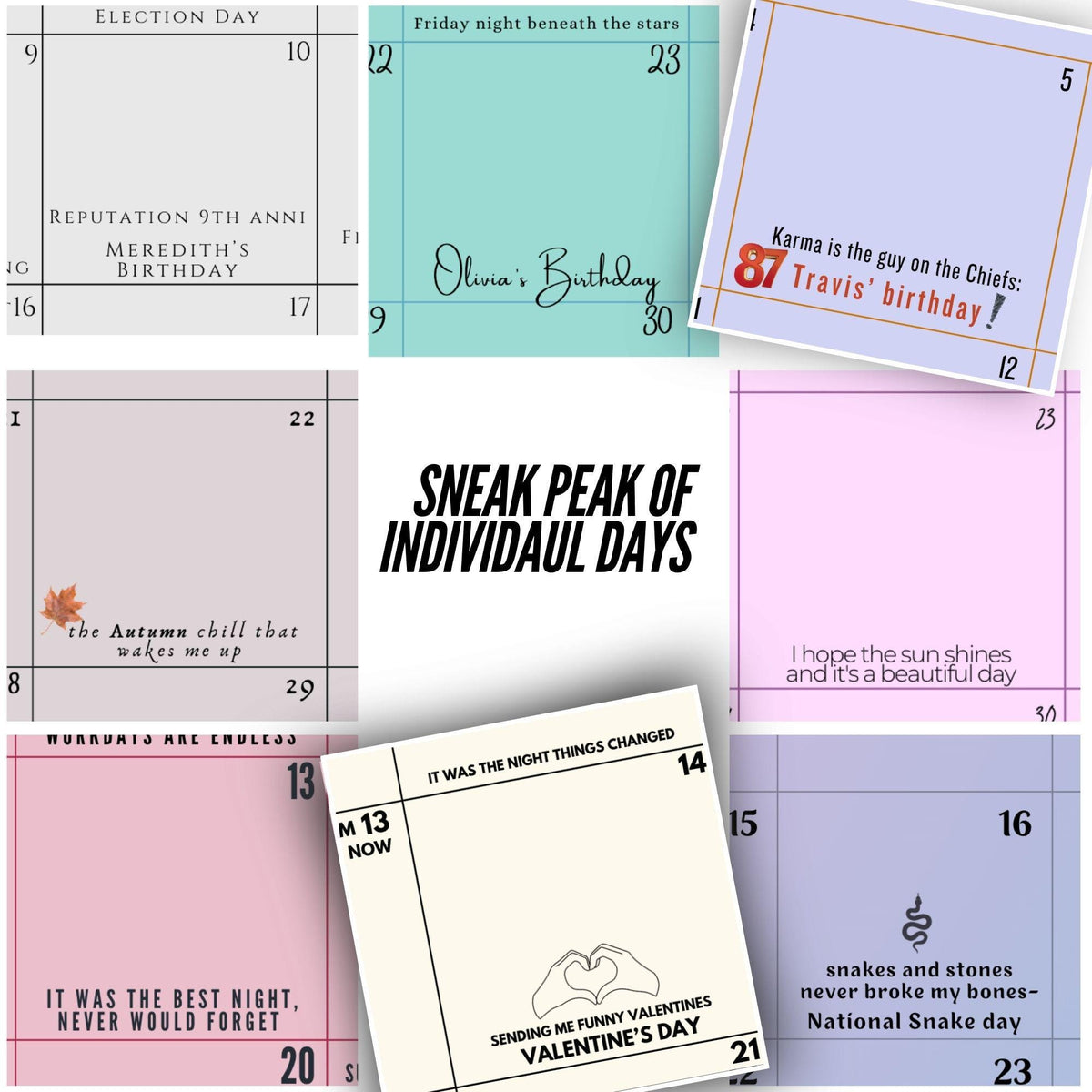 2026 Lyrical Wall Calendar — Fan-Made Eras Edition — photo 5
