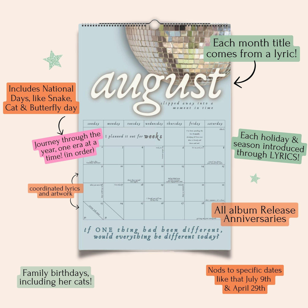 2026 Lyrical Wall Calendar — Fan-Made Eras Edition — photo 7
